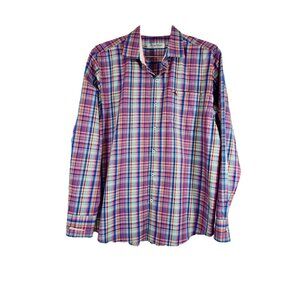Tommy Bahama Sarasota Stretch Multicolor Plaid Long Sleeve Button-Up Shirt L/XL